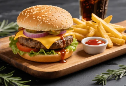 Beef Burger/ Hamburger au Boeuf 